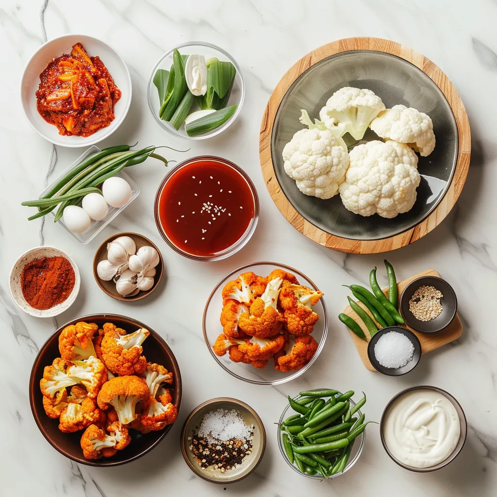 Air-Fried Korean Chili Cauliflower (Gochujang) Exquisite ingredients