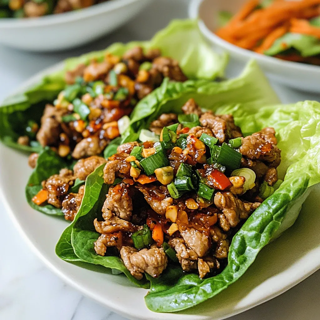 Aromatic Sweet and Spicy Pork Lettuce Wraps