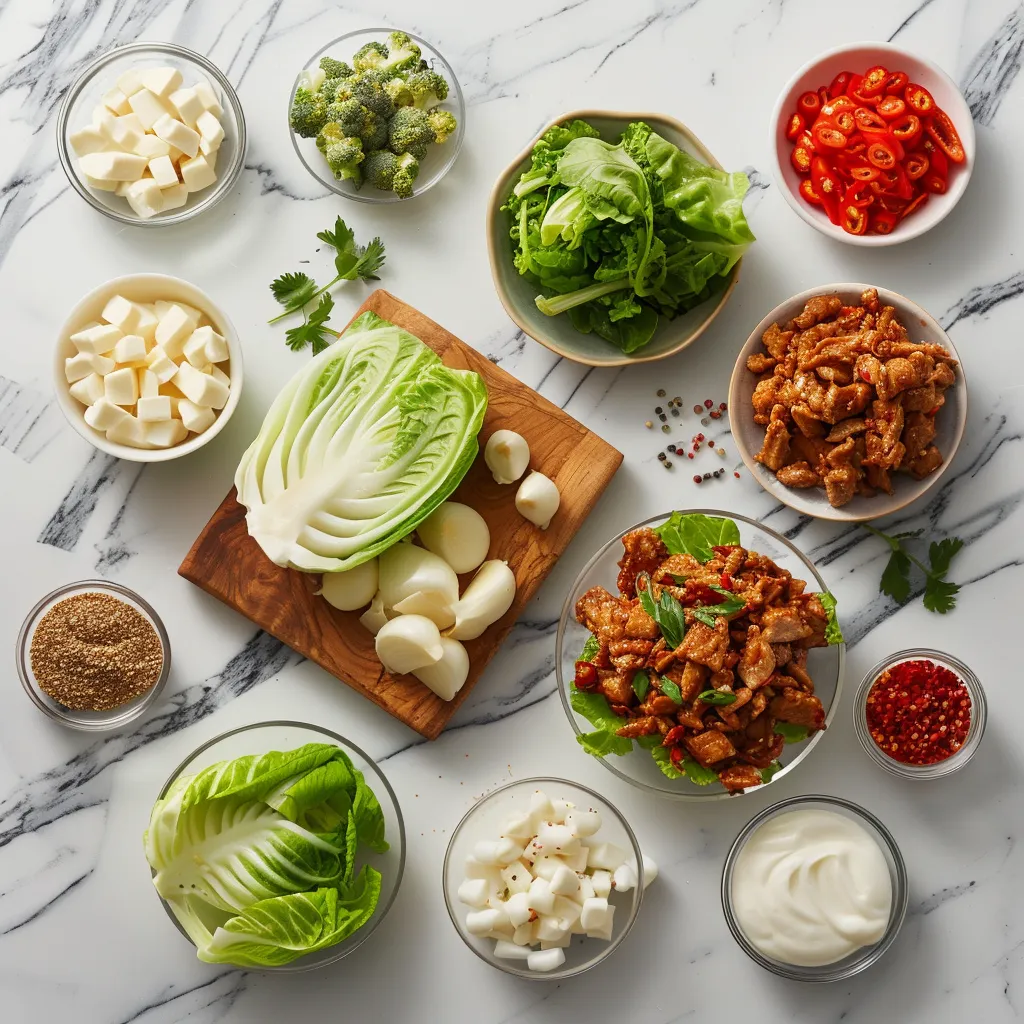 Aromatic Sweet and Spicy Pork Lettuce Wraps ingredients
