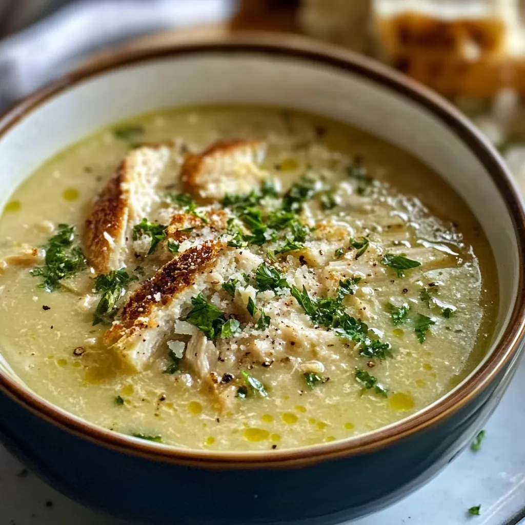 Delectable Garlic Parmesan Chicken Soup