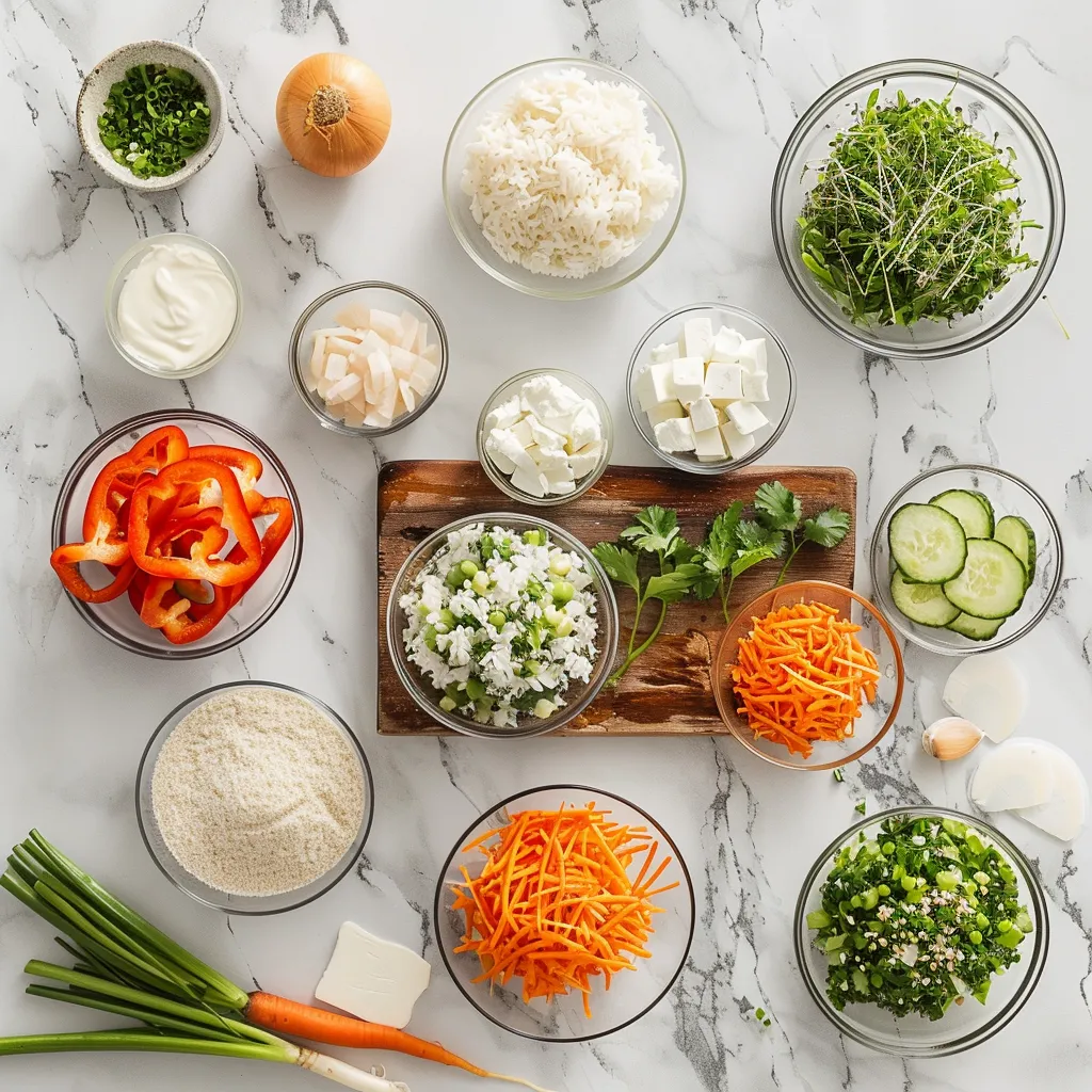 Flavorful Rice Salad ingredients