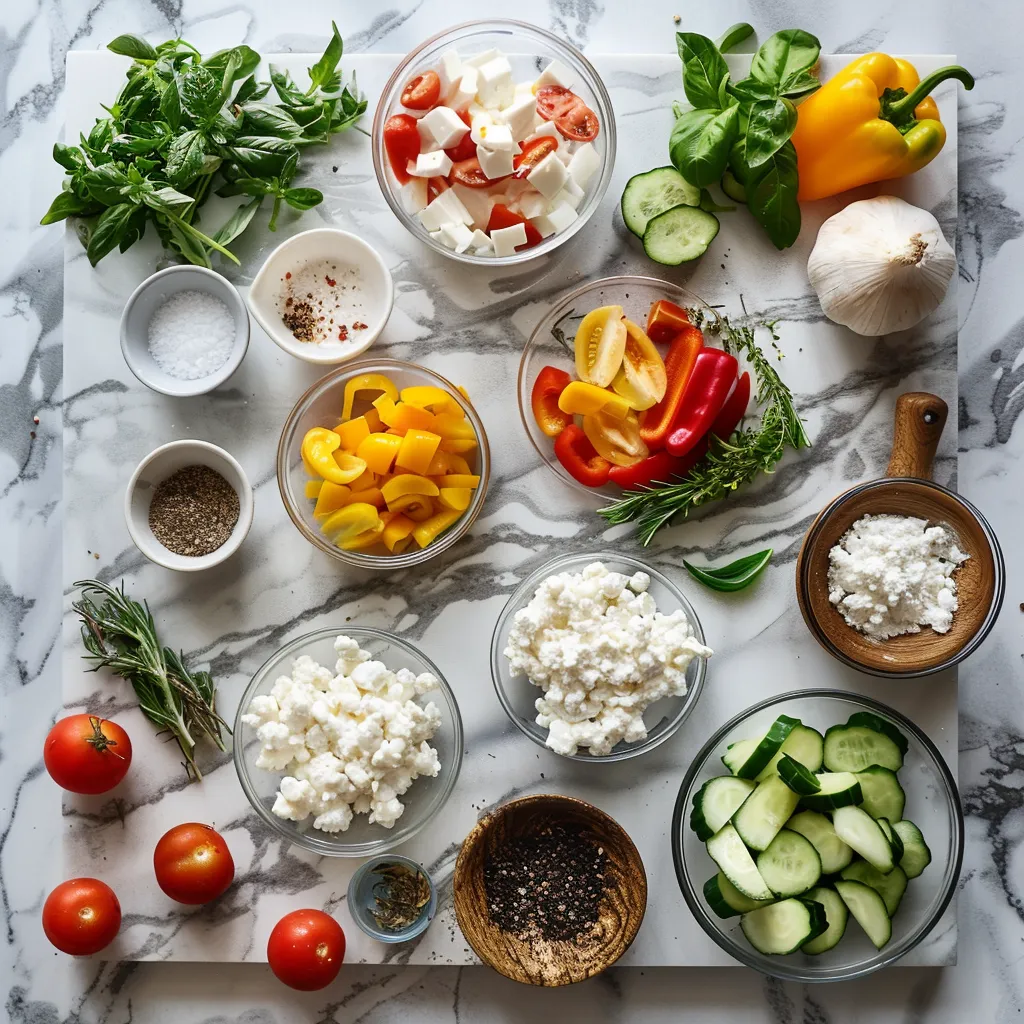 Greek Cottage Cheese Salad Irresistible ingredients