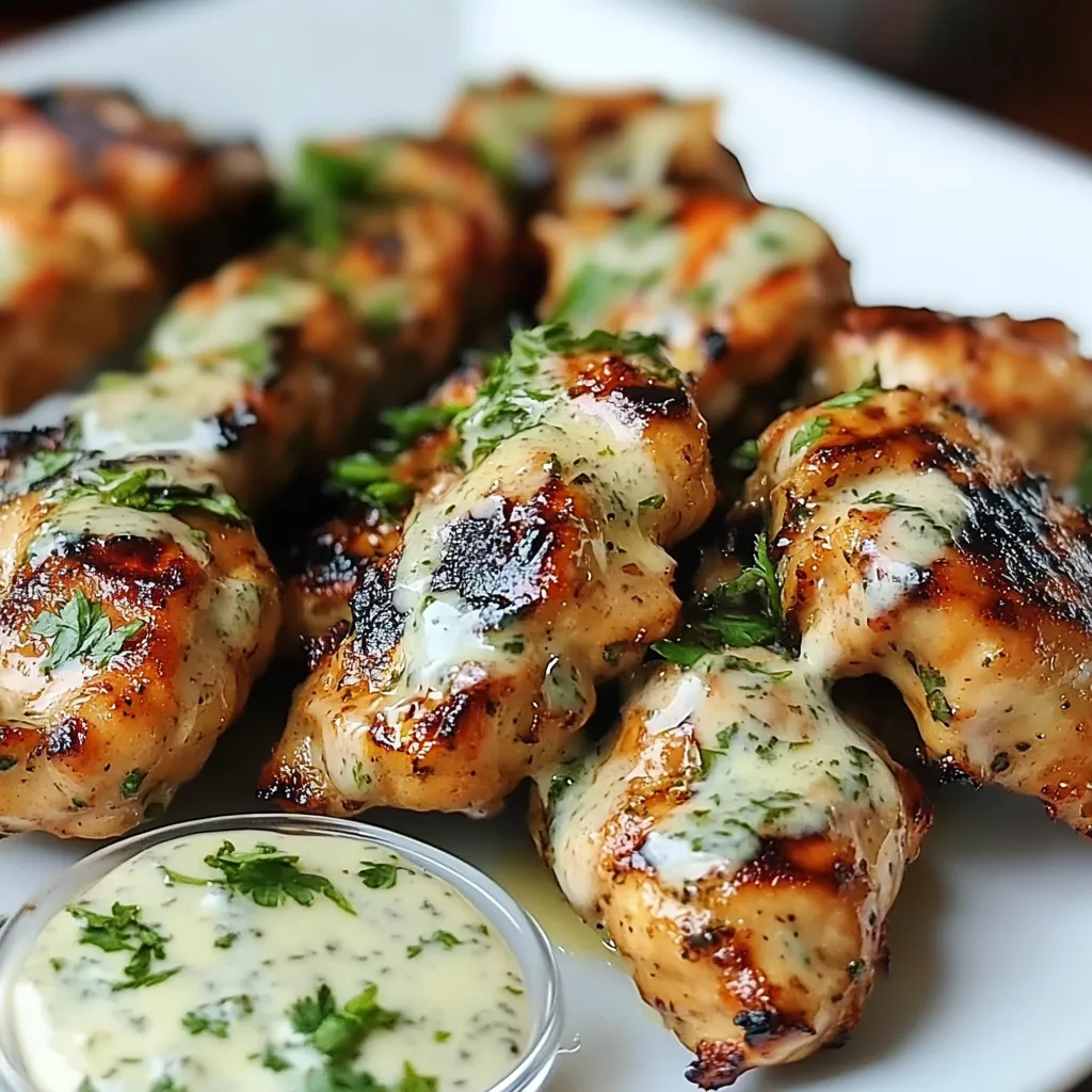 Grilled Chicken Bites with Creamy Garlic Sauce Irresistible