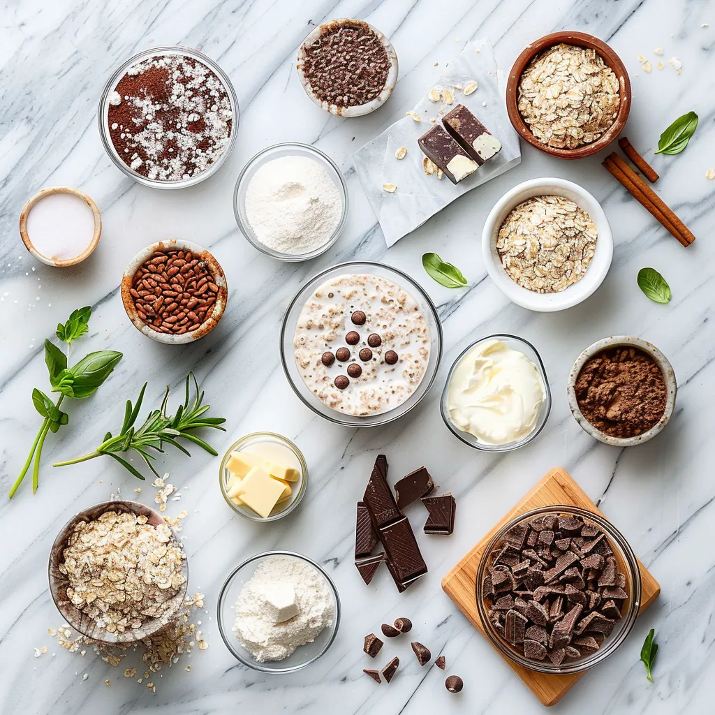 Hot Chocolate Overnight Oats Delectable ingredients