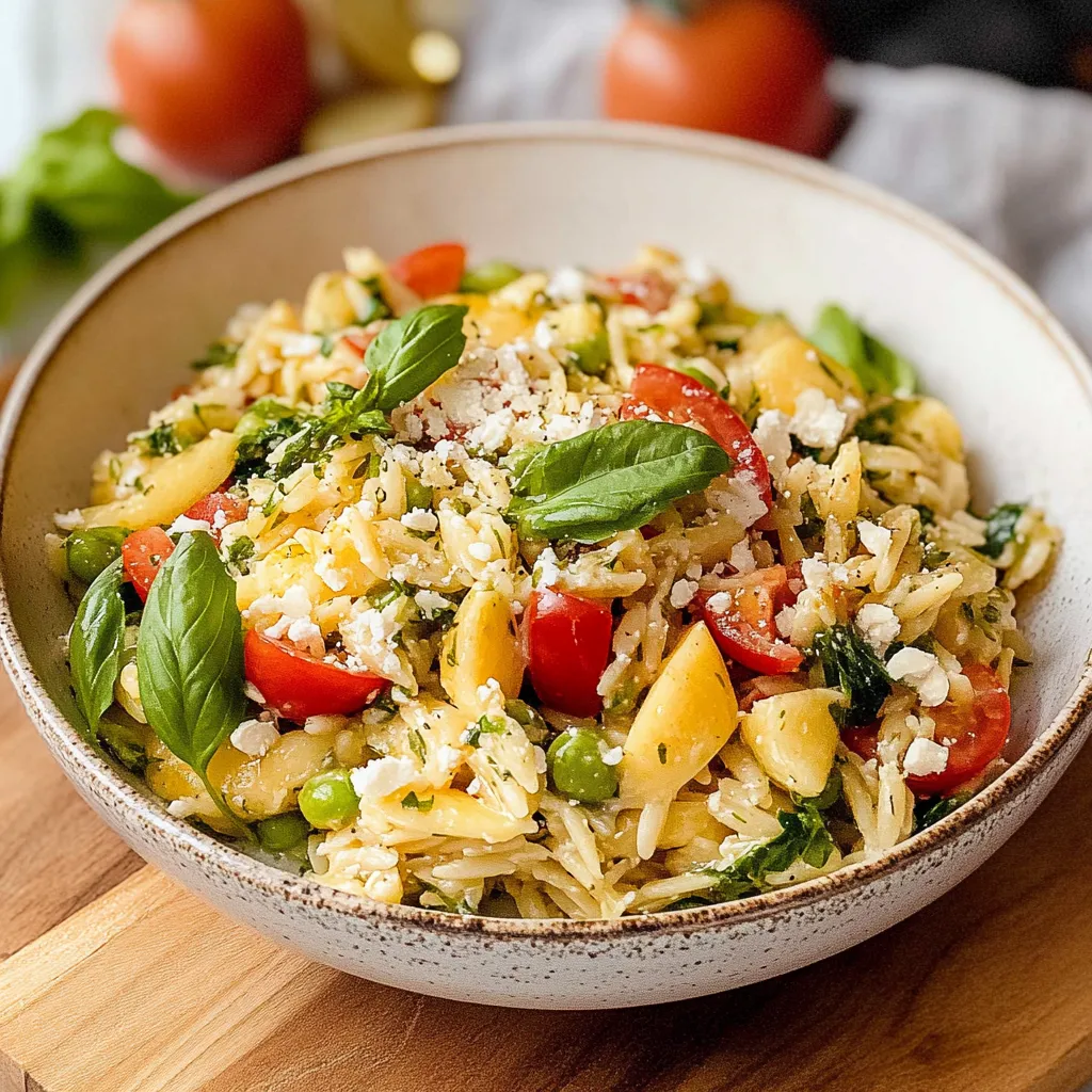 Lemon Basil Orzo Salad Delectable