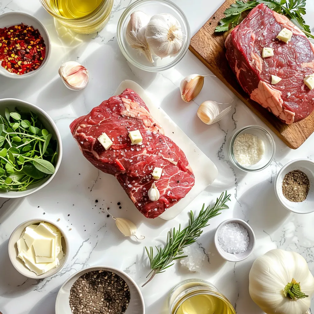 Perfect Air Fryer Steak with Garlic Butter Recipe Luscious ingredients