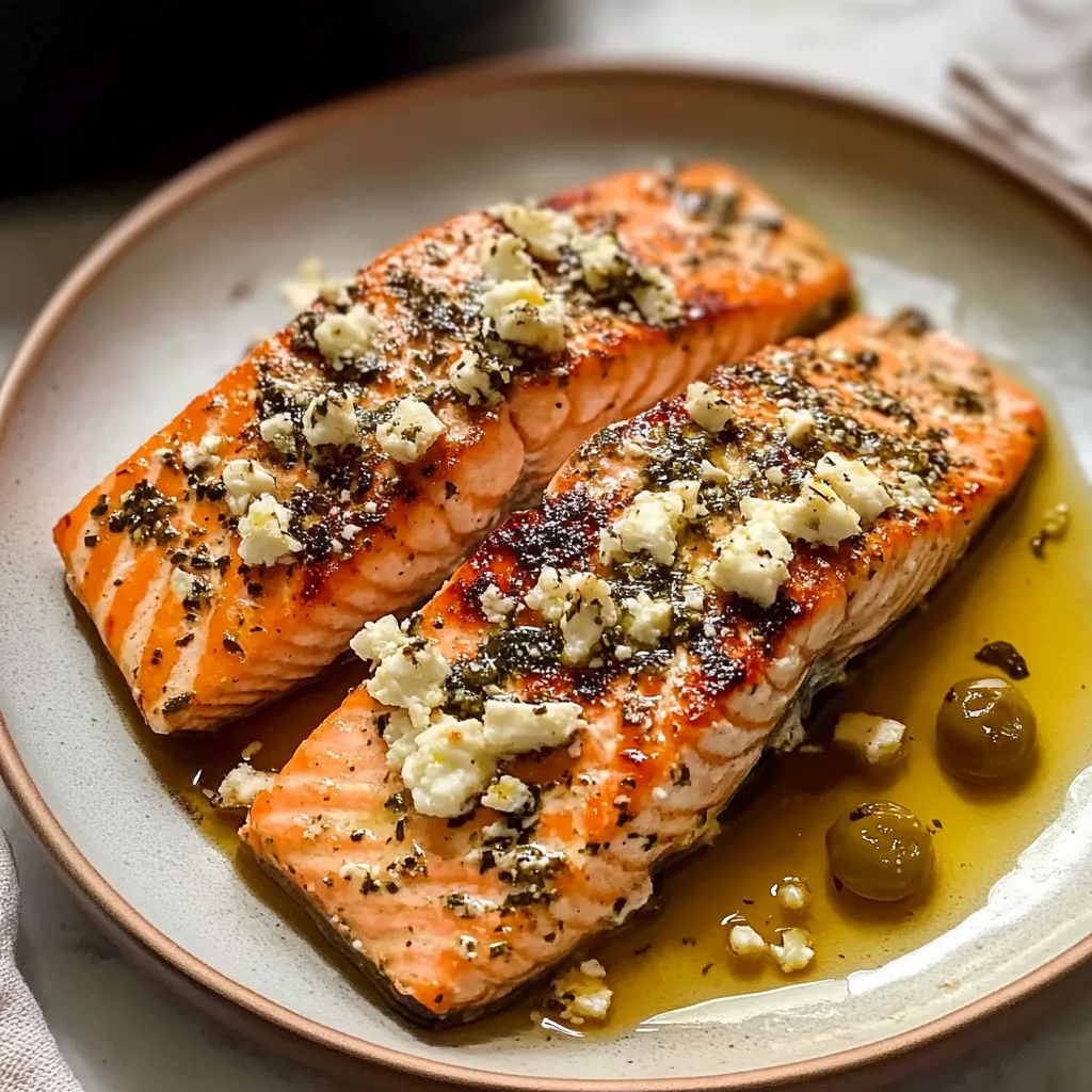 Savory Oven Baked Feta Salmon