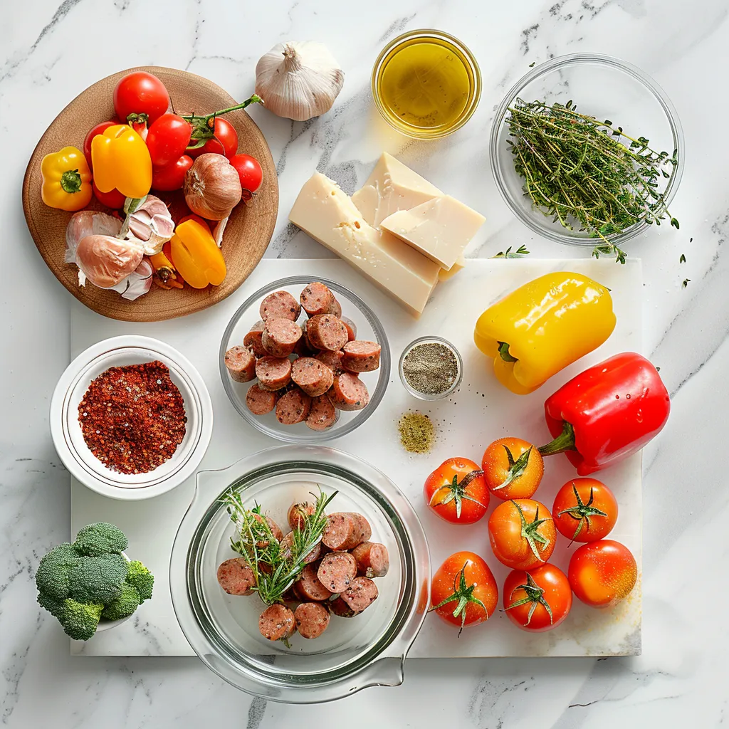 Scrumptious Sheet Pan Sausage and Veggies (Easy & Healthy!) ingredients