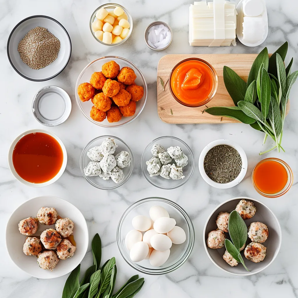 Simple Turkey Meatballs in Pumpkin Sage Sauce Juicy ingredients