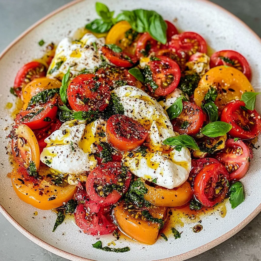 Tempting Tomato Peach Burrata Salad