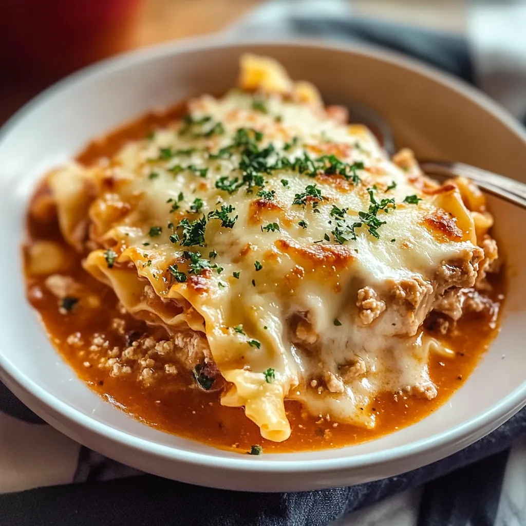 Turkey High Protein Lasagna Soup Tasty