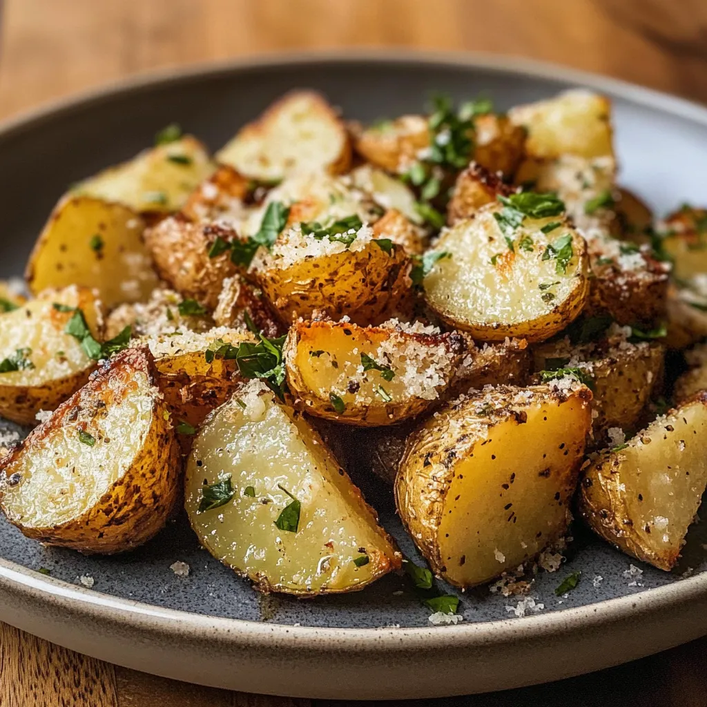 Savory Air Fryer Baked Garlic Parmesan Potatoes