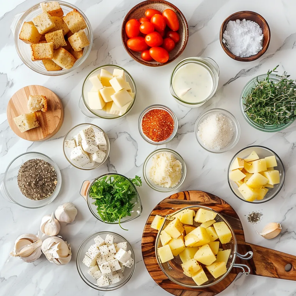 Savory Air Fryer Baked Garlic Parmesan Potatoes ingredients