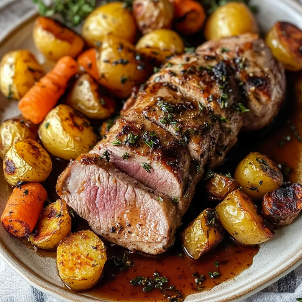 Savory Sheet Pan Pork Tenderloin with Roasted Potatoes and Carrots