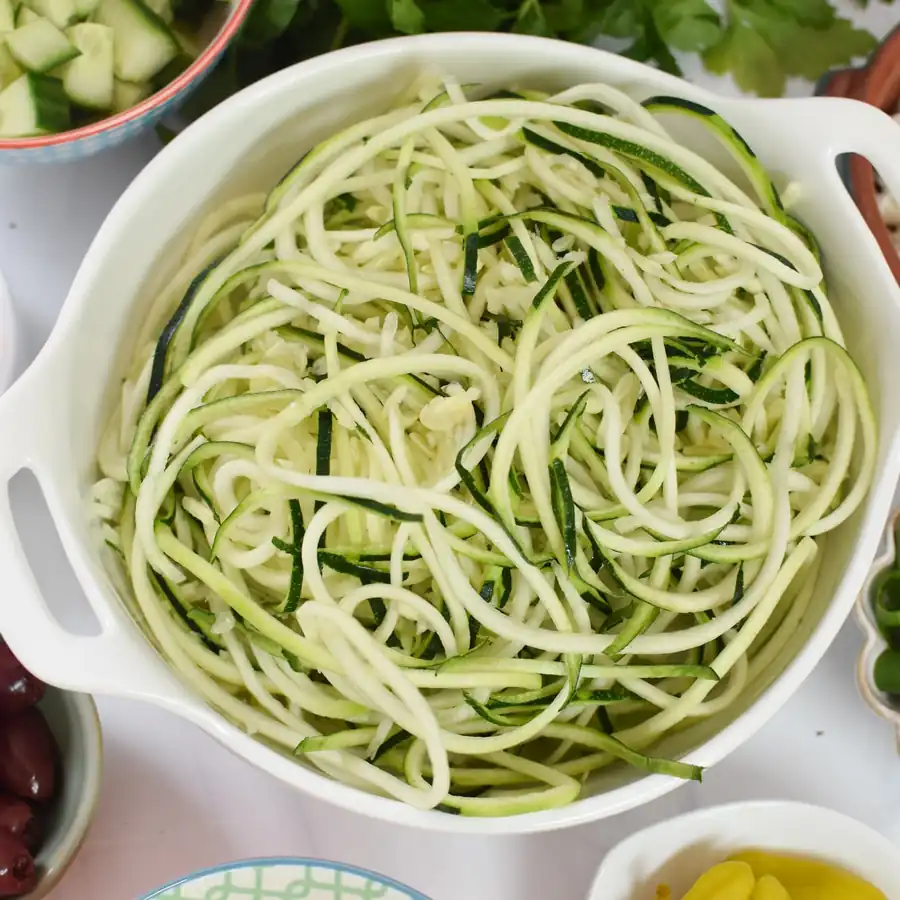 Everyone Is Obsessed With This Mediterranean Zucchini Pasta Salad - Fresh
