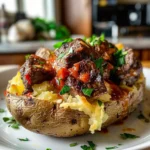Legendary Loaded Baked Potato with Steak Bites Recipe - WowCooks.com — 30-Min Family Dinner Everyone Loves