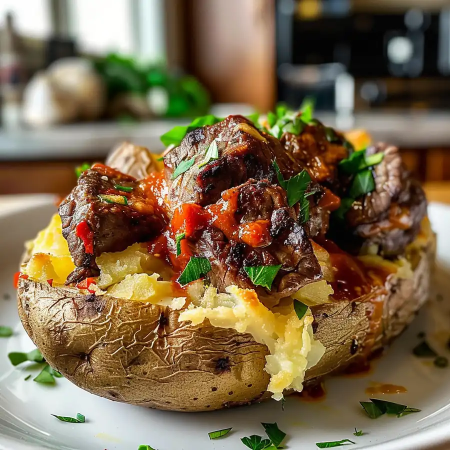 Legendary Loaded Baked Potato with Steak Bites Recipe - WowCooks.com — 30-Min Family Dinner Everyone Loves