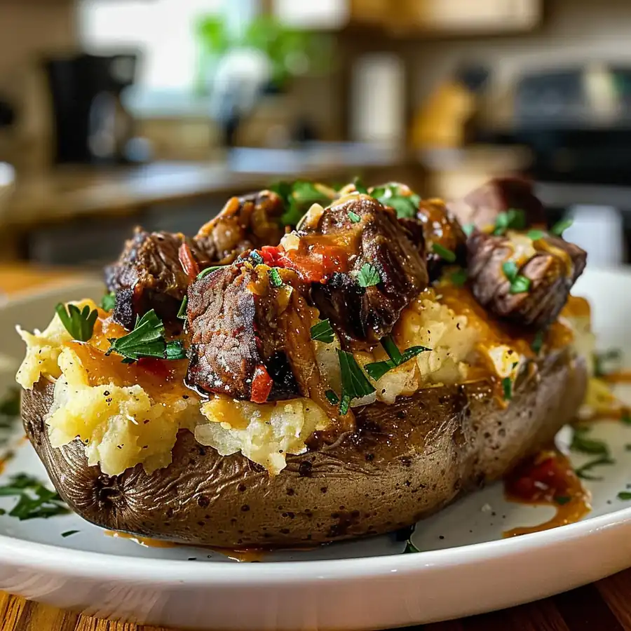 Legendary Loaded Baked Potato with Steak Bites Recipe - WowCooks.com — 30-Min Family Dinner Everyone Loves