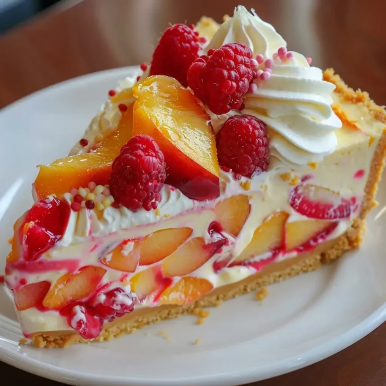 No-Bake Peach Raspberry Cheesecake — The Ultimate Summer Dessert