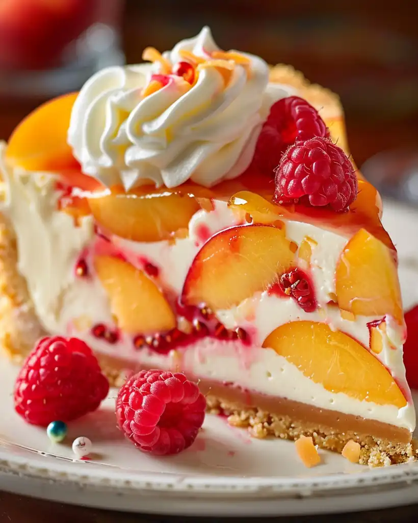 No-Bake Peach Raspberry Cheesecake — The Ultimate Summer Dessert