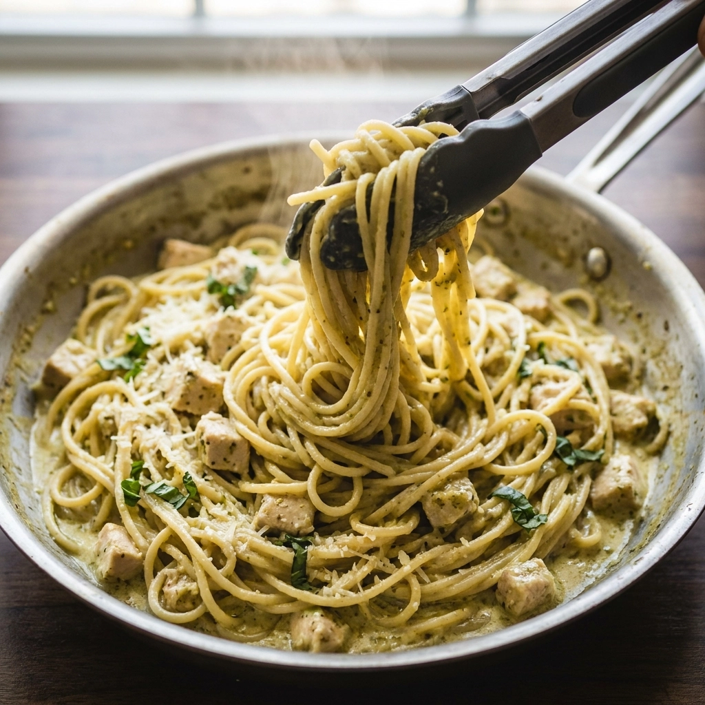 Creamy One Pot Chicken Alfredo Pesto Pasta: A Comforting Weeknight Masterpiece | Easy Pasta Dinner