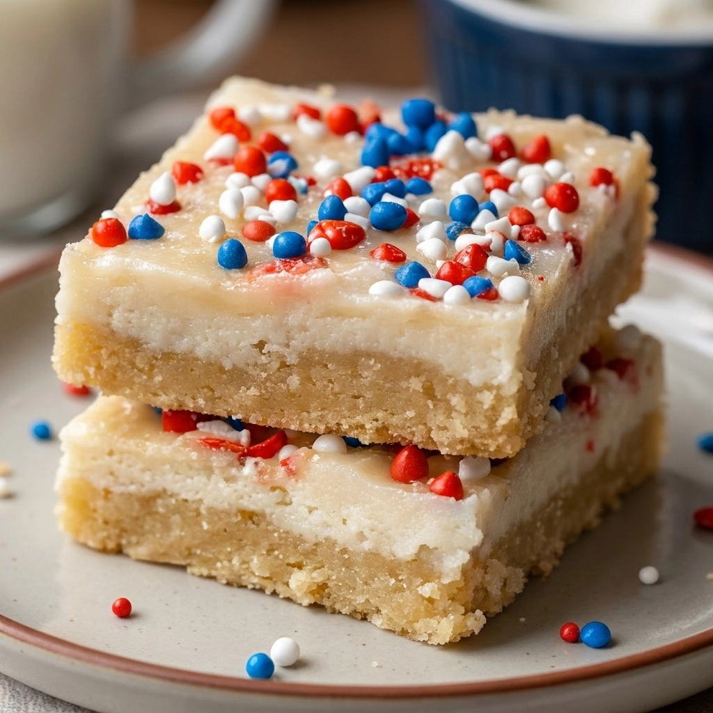 Easy Red White and Blue Fourth of July Cookie Bars