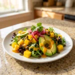 Sunshine on a Plate: Mango Avocado Salad With Chili Lime Cream Drizzle | Healthy Summer Salad