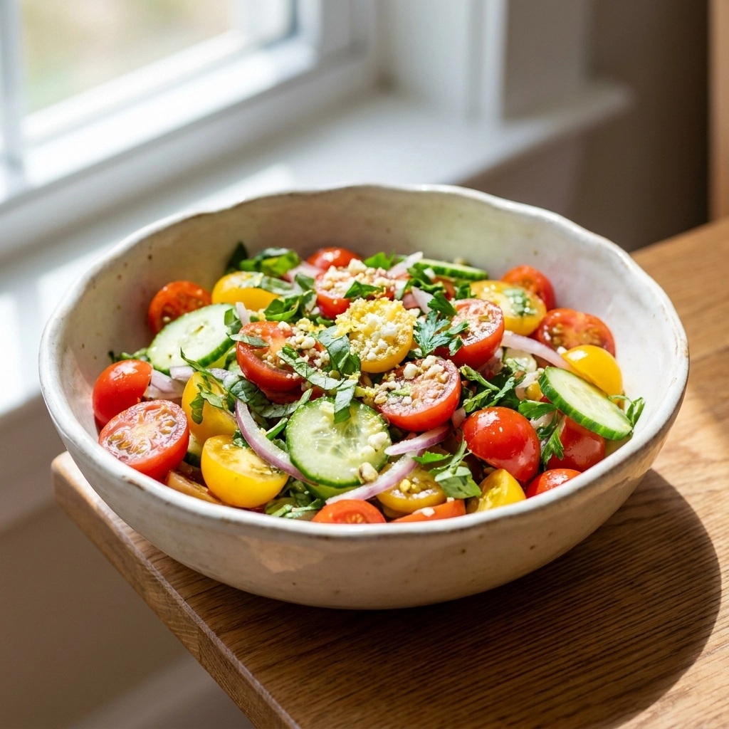 Summer Cherry Tomato Salad With Lemon Pistachio Gremolata | Easy Healthy Side Dish