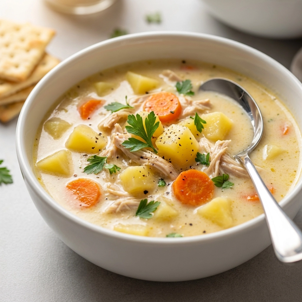 Crockpot Creamy Chicken and Potato Soup Easy Recipe for Cozy Nights | Slow Cooker Soup