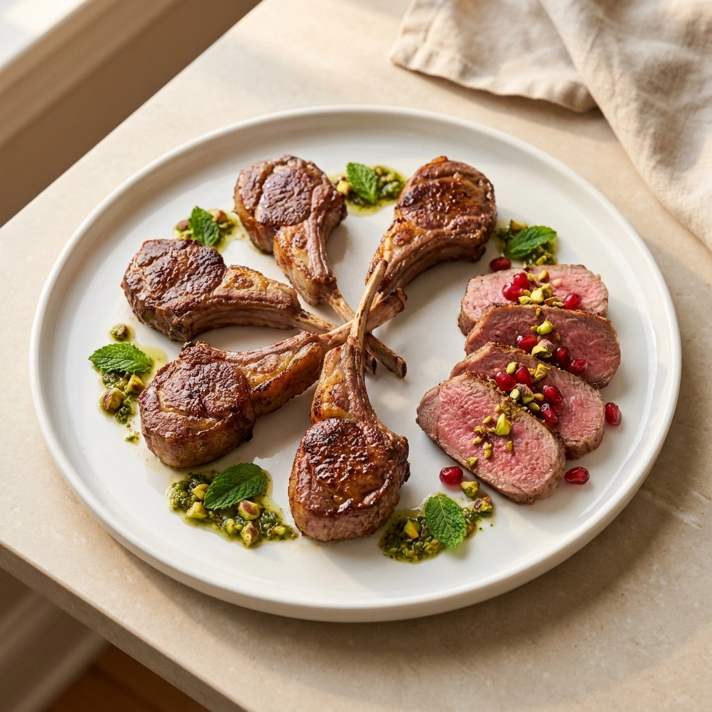 Spiced Lamb Chops with Mint Pistachio Pesto: A Gourmet Home Adventure | Easy Lamb Dinner