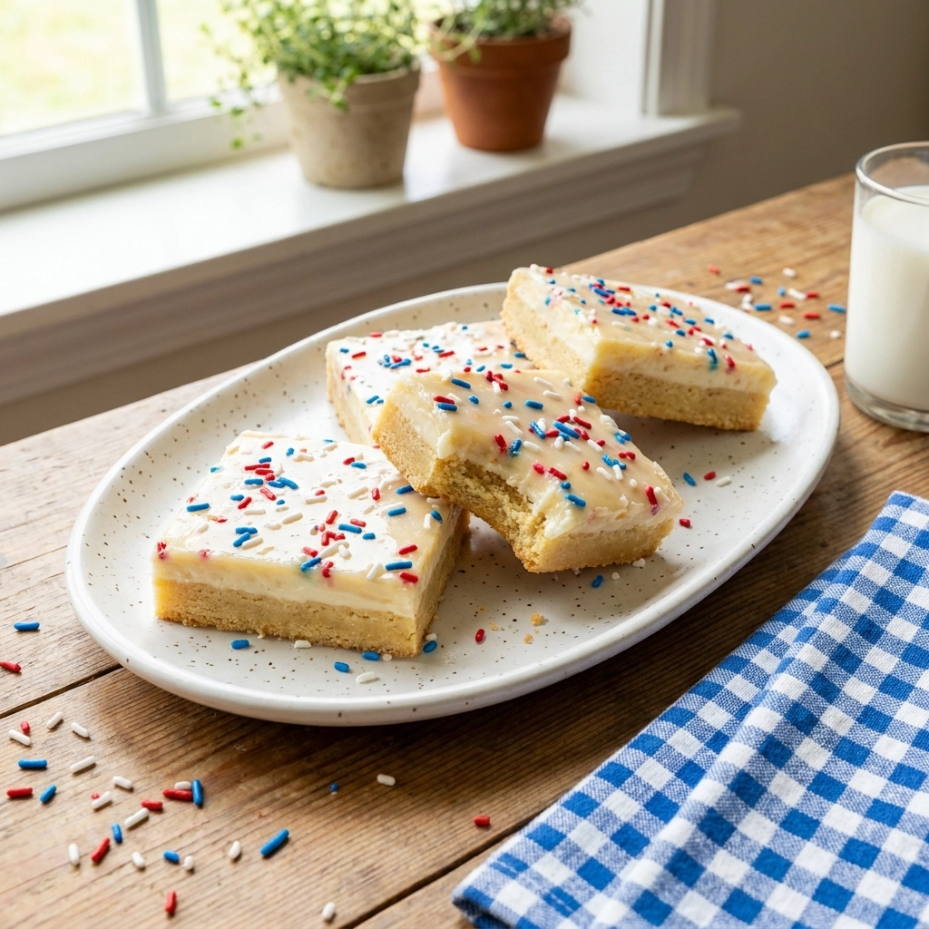 Easy Red White and Blue Fourth of July Cookie Bars