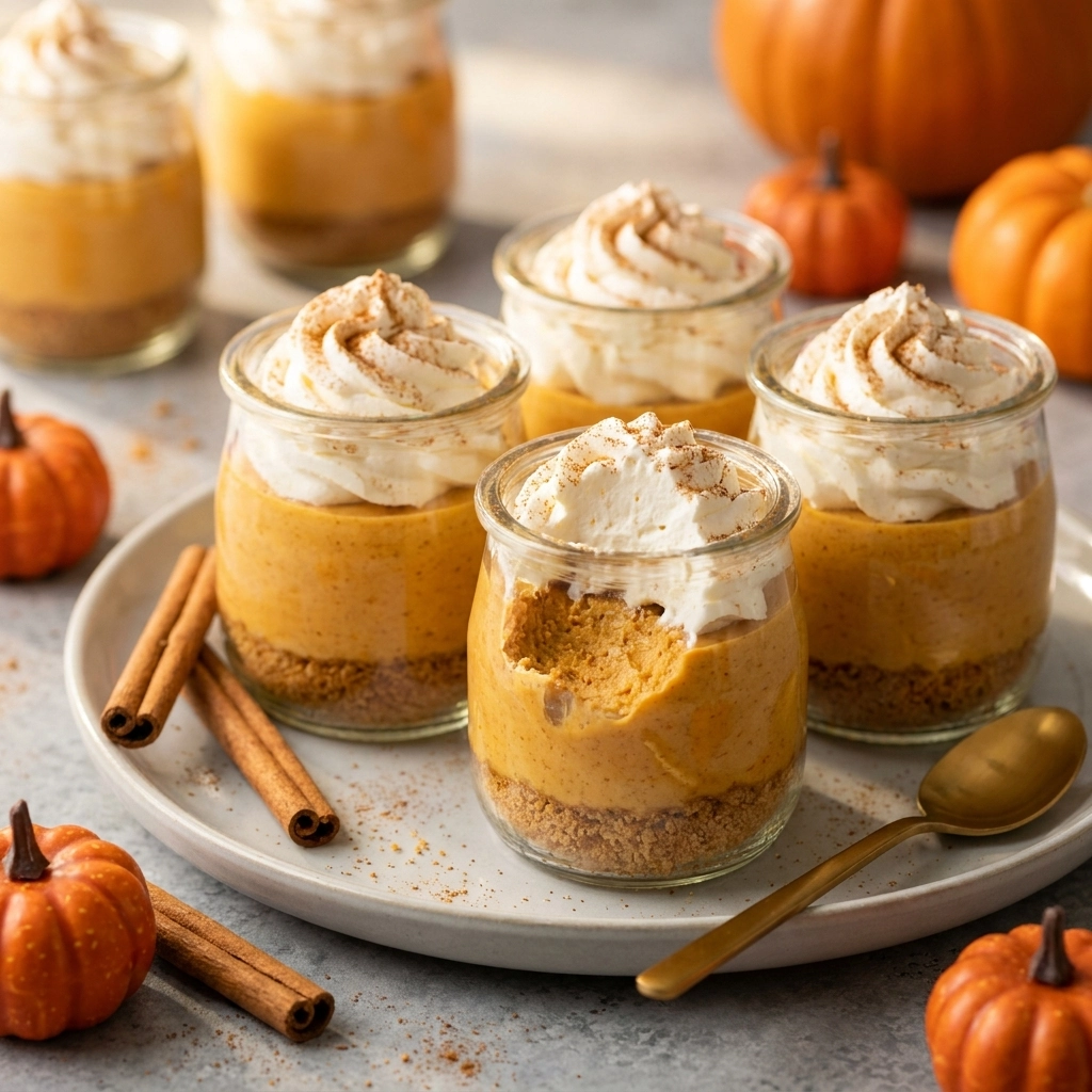 Mini No Bake Pumpkin Cheesecakes Recipe Perfect for Fall | Easy Pumpkin Dessert