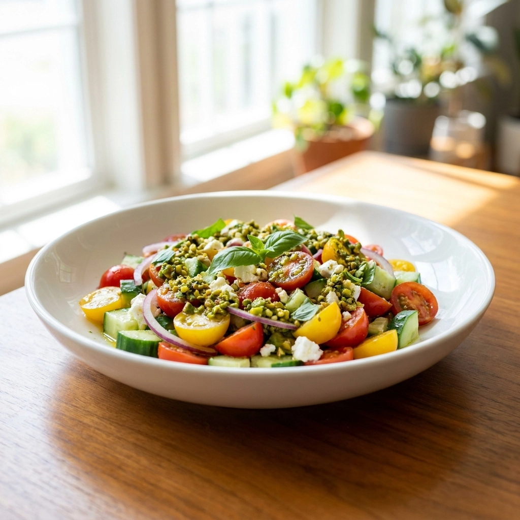 Summer Cherry Tomato Salad With Lemon Pistachio Gremolata | Easy Healthy Side Dish
