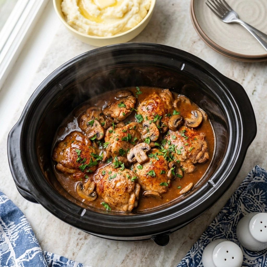 Slow Cooker Chicken Marsala With Rich Mushroom Sauce | Easy Crockpot Dinner