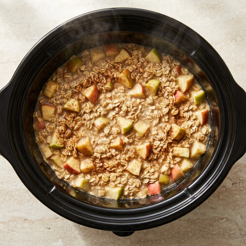 Cozy Slow Cooker Apple Cinnamon Oatmeal | Healthy Slow Cooker Breakfast Ideas