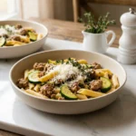 Savory Ground Turkey and Zucchini Pasta | Healthy Ground Turkey Dinner Recipe