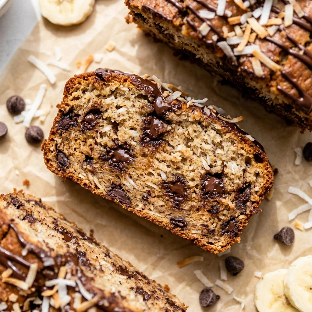 Coconut Banana Bread with Chocolate Chips | Easy Moist Banana Bread Recipe