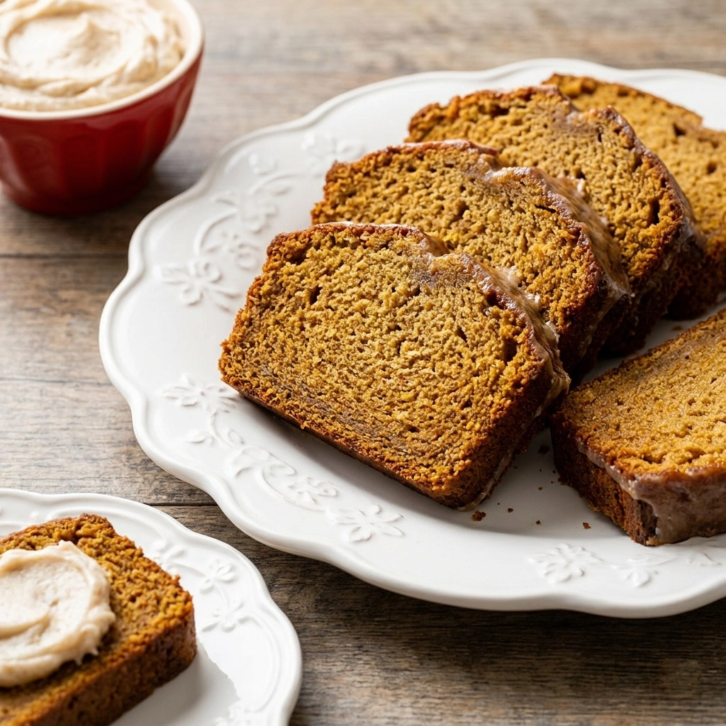Pumpkin Banana Bread with Browned Butter Cream Cheese Frosting | Fall Dessert Idea