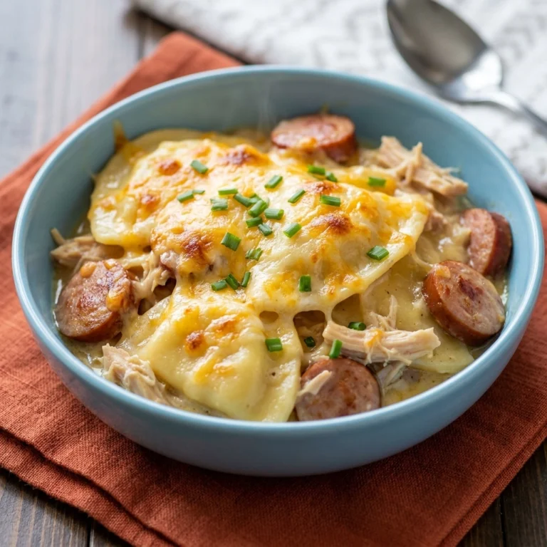 Crockpot Pierogi Casserole with Turkey Kielbasa | Easy Slow Cooker Dinner Ideas