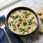 Creamy Slow Cooker Zuppa Toscana | Easy Crockpot Sausage and Kale Soup