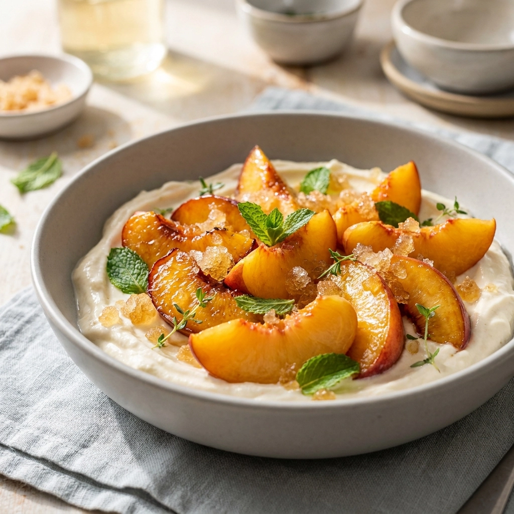 Indulge in Creamy Peach Salad Fit for Royalty Today | Easy Summer Peach Dessert