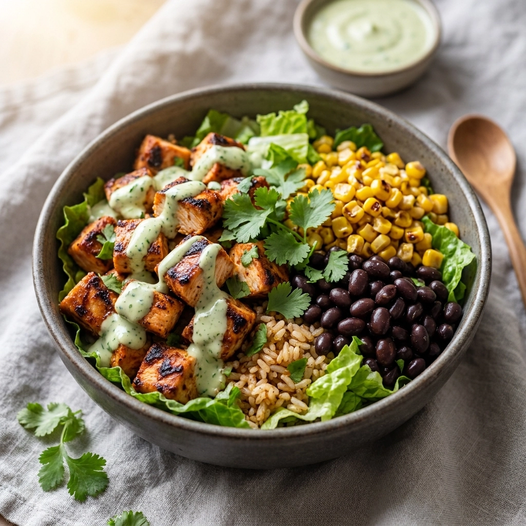 Delectable Chipotle Chicken Bowl with Black Beans & Corn | Healthy Meal Prep Idea