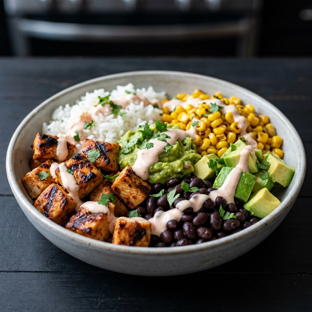 Delectable Chipotle Chicken Bowl with Black Beans & Corn | Healthy Meal Prep Idea