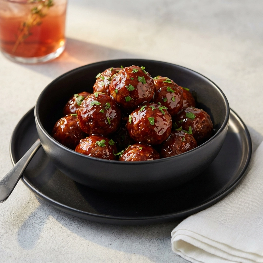 Slow-Cooked Sweet Chili Meatballs: A Masterclass in Glazed Comfort | Easy Crockpot Appetizer