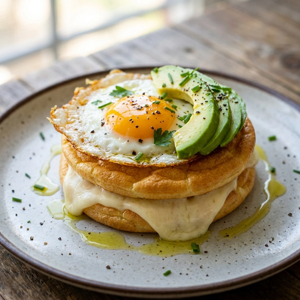 Fluffy Cloud Bread with Avocado & Egg – Your Keto Delight | Low Carb Breakfast Idea