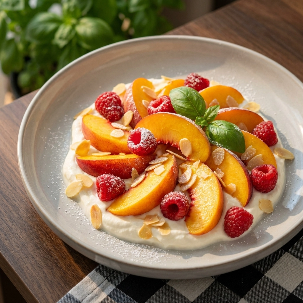 Indulge in Creamy Peach Salad Fit for Royalty Today | Easy Summer Peach Dessert