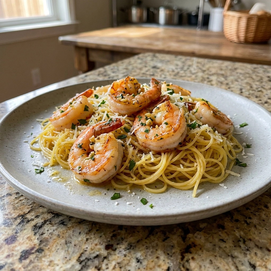 Herb Butter Shrimp Angel Hair Pasta | Easy Garlic Butter Shrimp Pasta Recipe