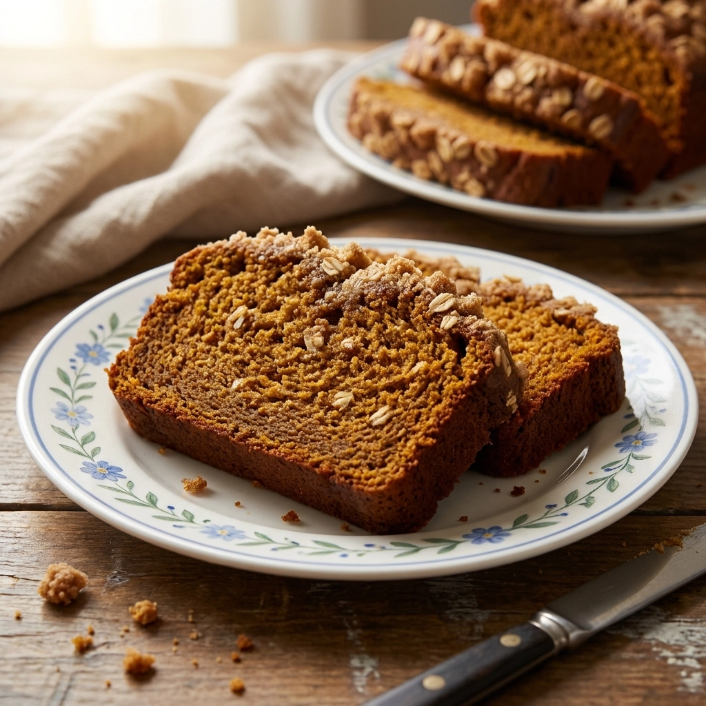 Soft Vegan Pumpkin Bread with Brown Sugar Streusel Topping | Easy Vegan Fall Baking